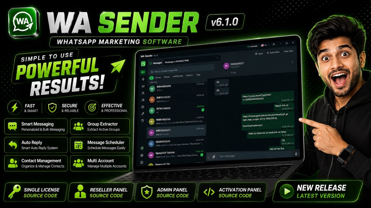WA Sender V6.1.0 Full Review |🚀 Best WhatsApp Marketing Software with New Features