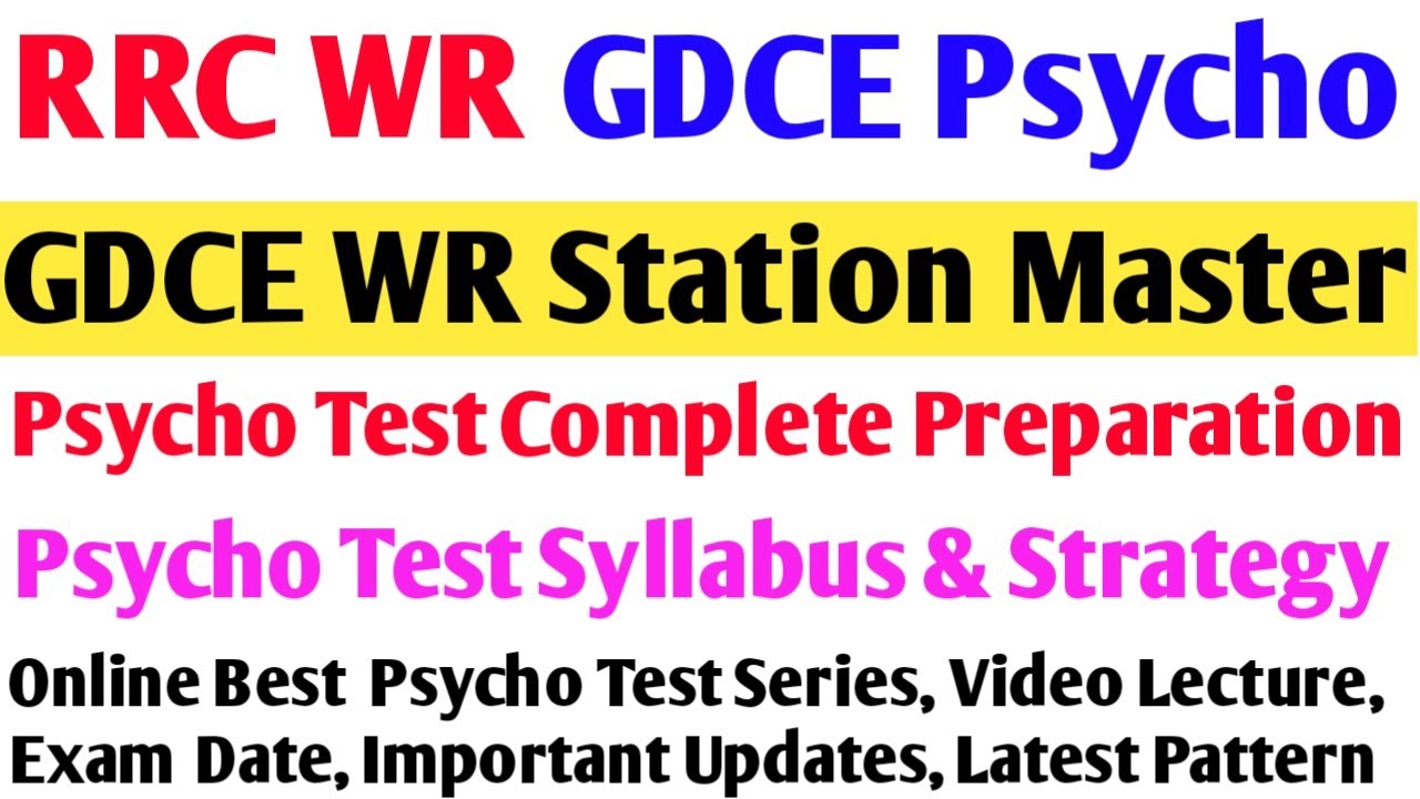 #GDCE_WR Station Master Psycho Test Preparation | GDCE Psycho Test Syllabus & Strategy | Online Test