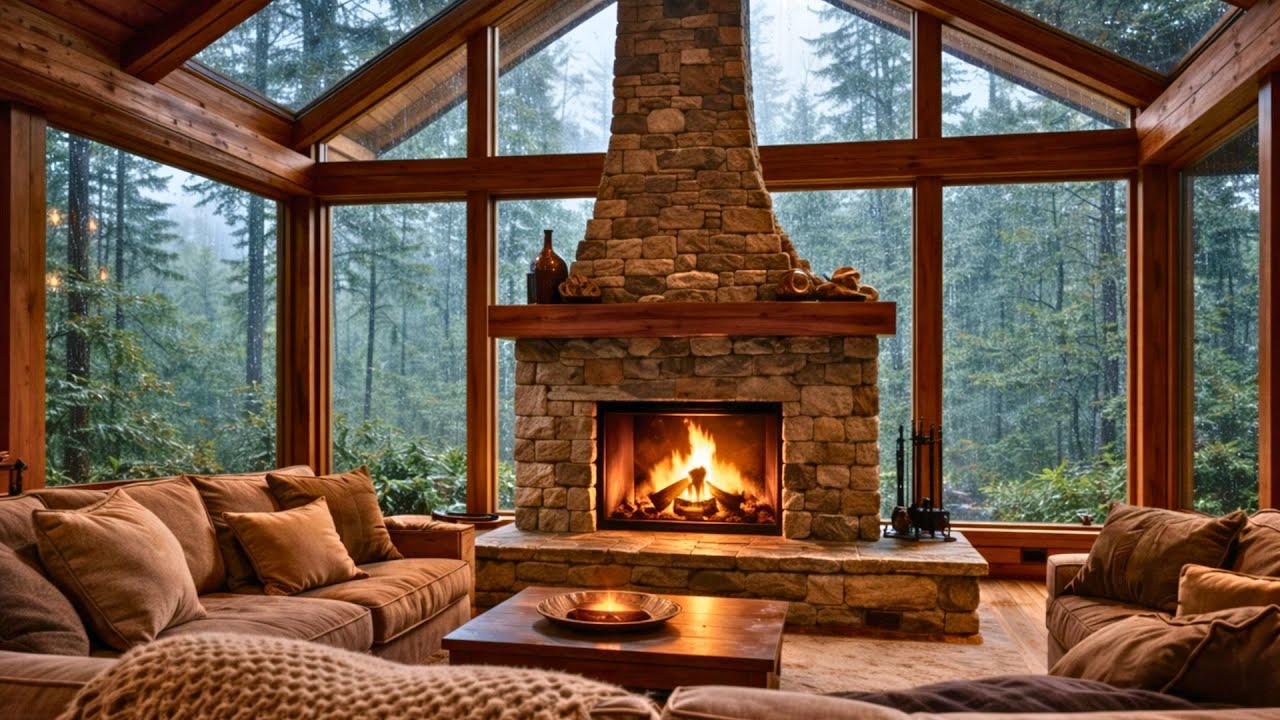 3 Hours of Cozy Fireplace & Birds Singing 🐦🔥 Perfect Background for Work & Study