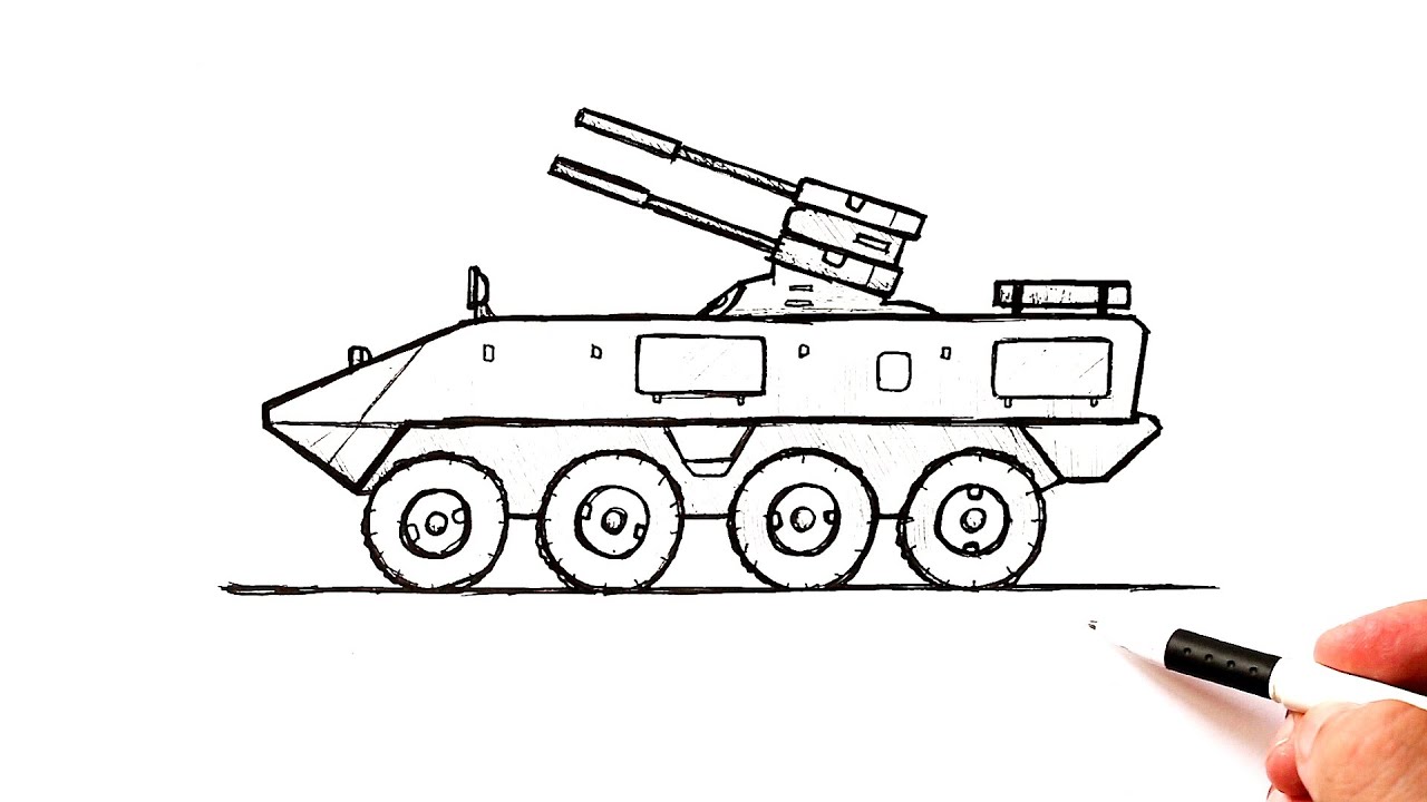 Как нарисовать военную технику | Бронетранспортер