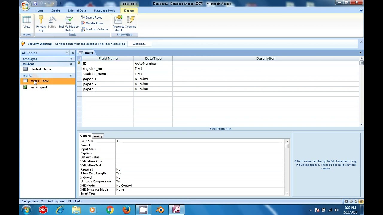 MS-ACCESS CHANGE IN TABLE NAME,FIELD NAME