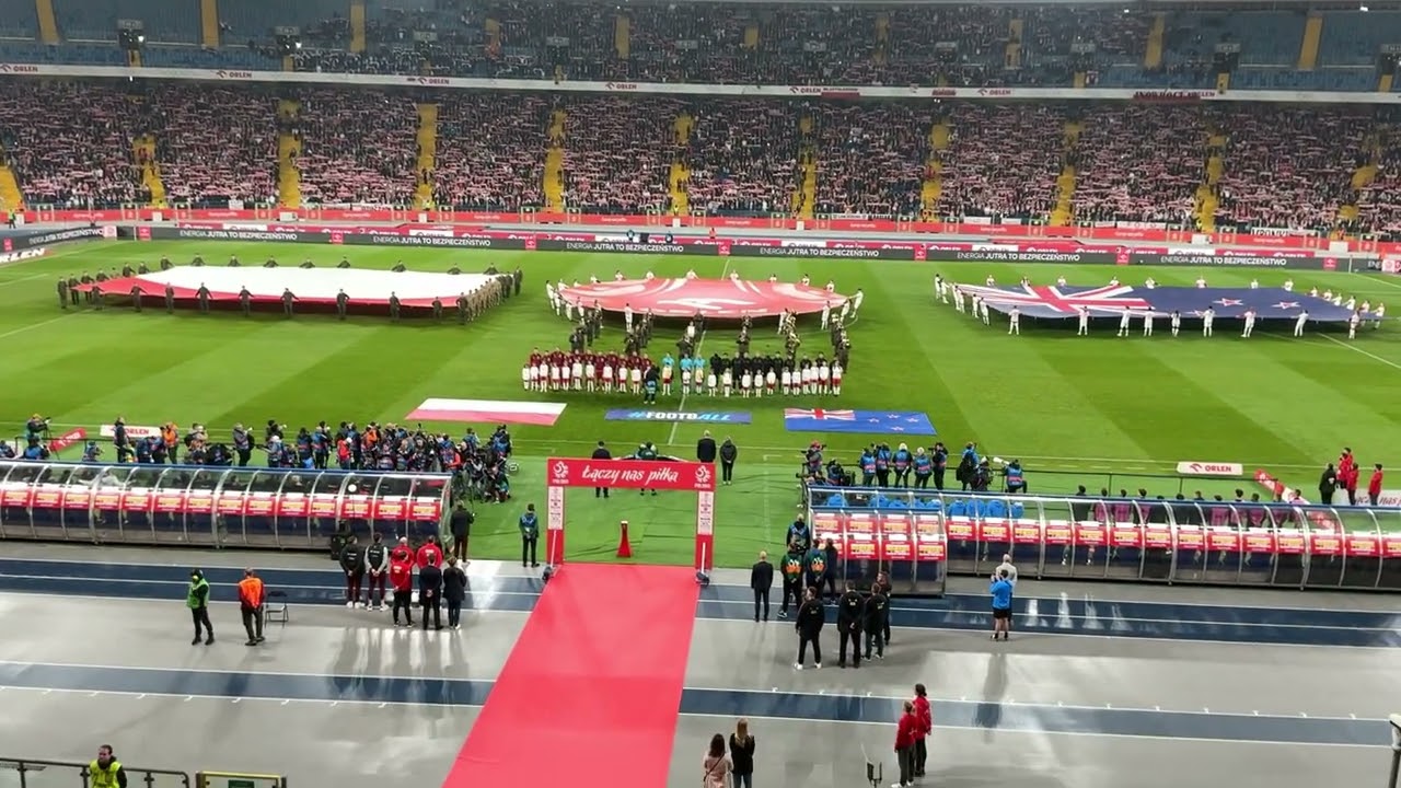 Polska vs Nowa Zelandia. Hymn Polski 