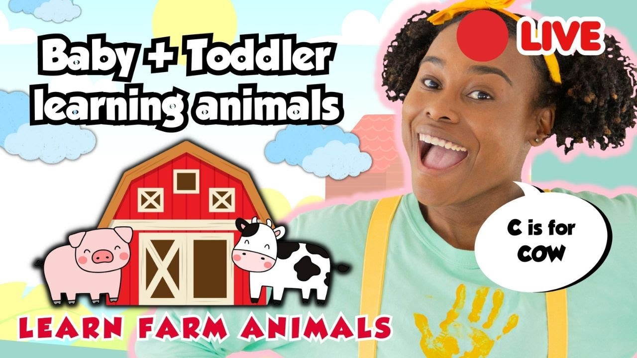 Learn Farm Animals - animal names and sounds - toddler learning video