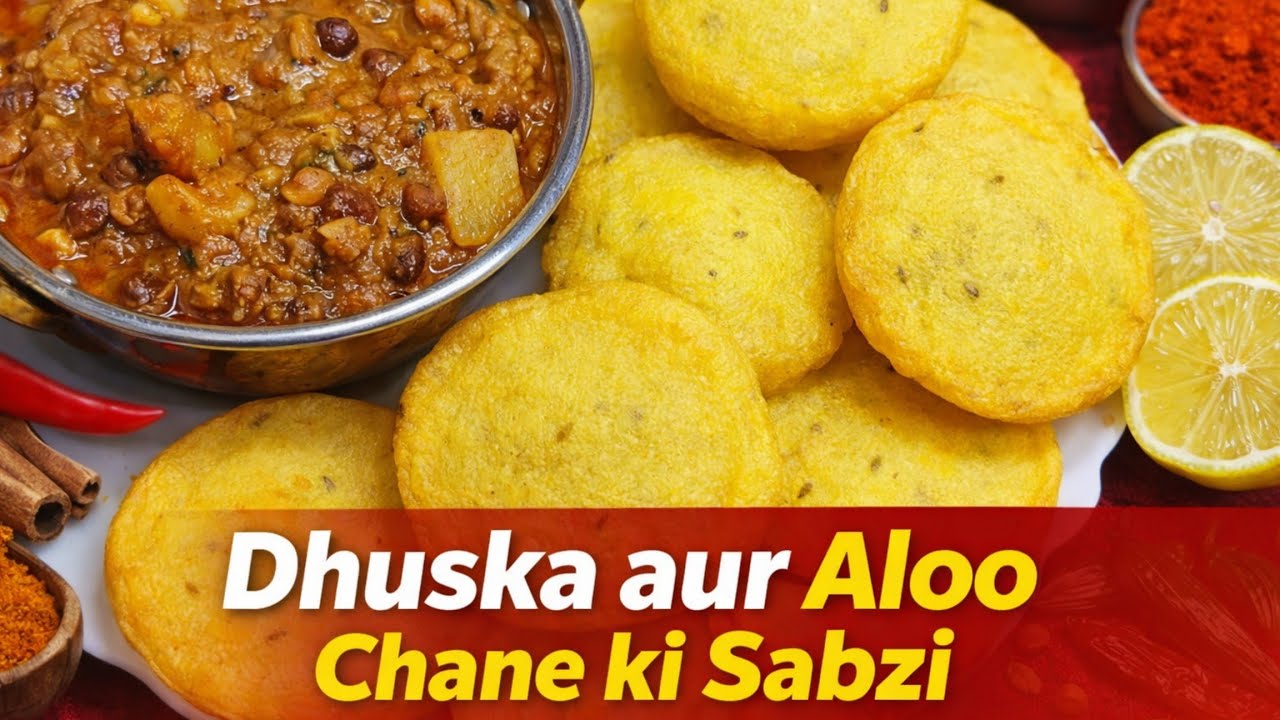 How to Make Dhuska | Aloo Chana Gravy Recipe Hindi | Ramadan Aur Holi Special Recipe
