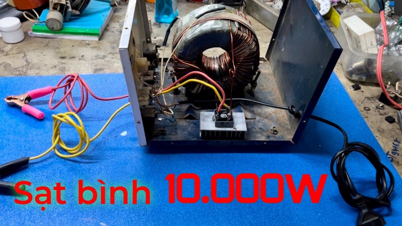 Chế máy sạc bình từ ổn áp ve chai siêu mạnh 10.000w #dientulythu123 #dientuphuonghoa#quancutsatbinh