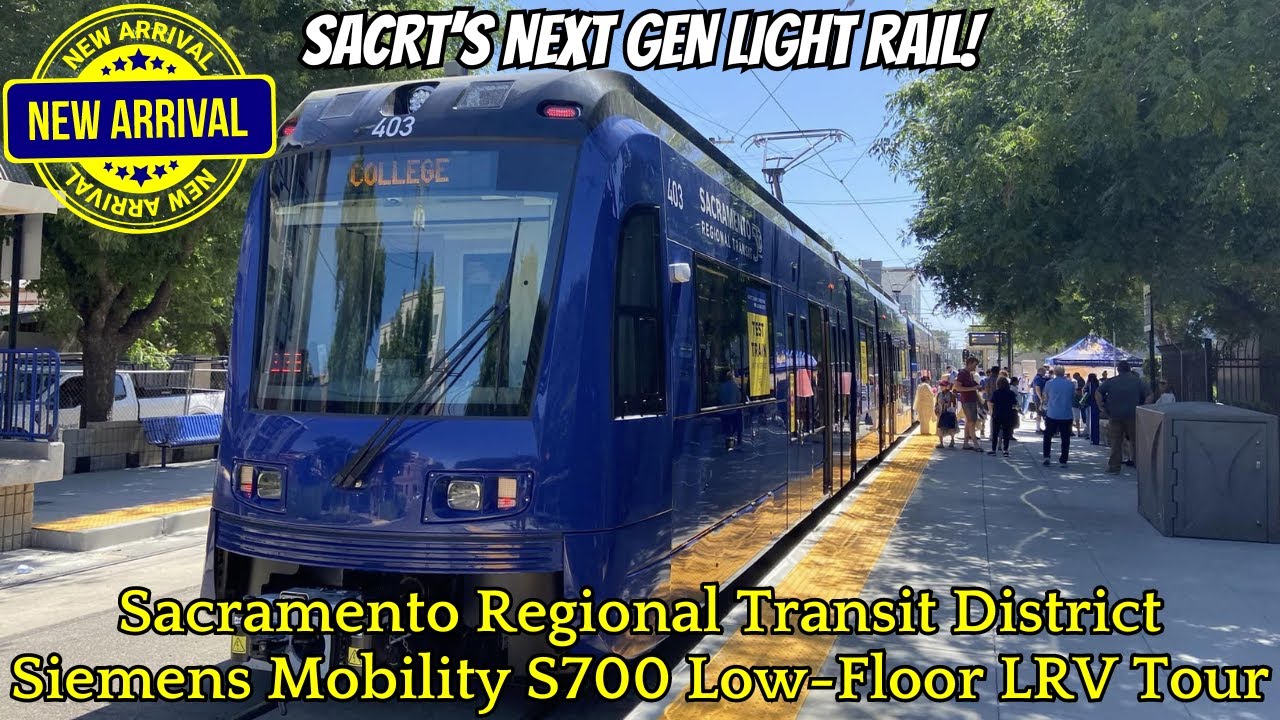 Sacramento Regional Transit BRAND NEW Siemens Mobility S700 Low-Floor Light Rail Tour at 13th Street