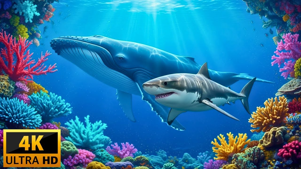 🐳Ocean Wildlife 4K:The Blue Kingdom of Life | Deep Sea Cinematic Journey &Relaxing Underwater Sounds
