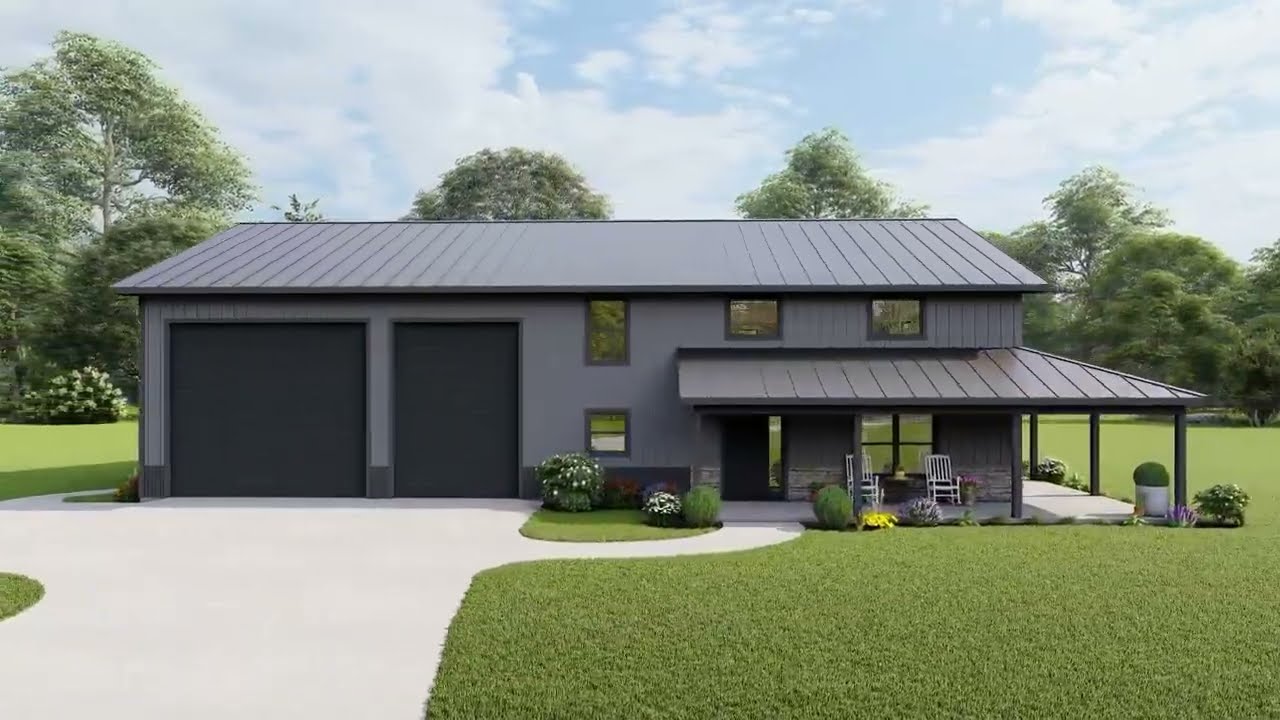BARNDOMINIUM HOUSE PLAN 5032-00117 WITH INTERIOR