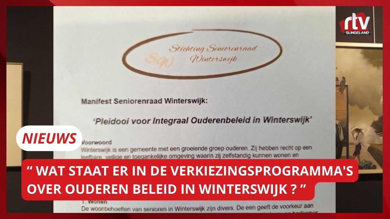 Seniorenraad legt verkiezingsprogramma's naast elkaar | RTV Slingeland