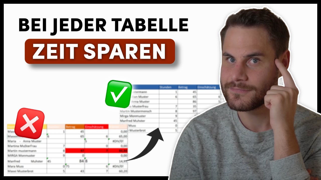 9 Excel Tricks, um Tabellen SOFORT zu säubern 🧹