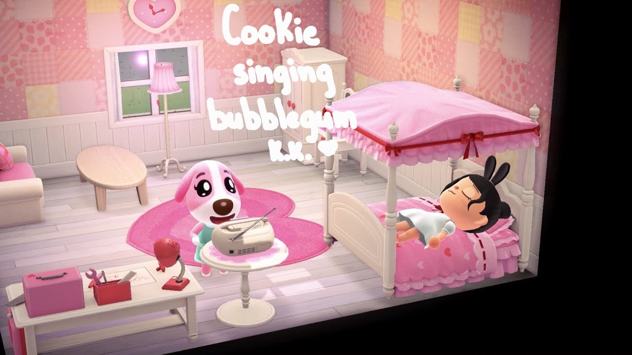 cookie singing bubblegum k.k. in animal crossing new horizons