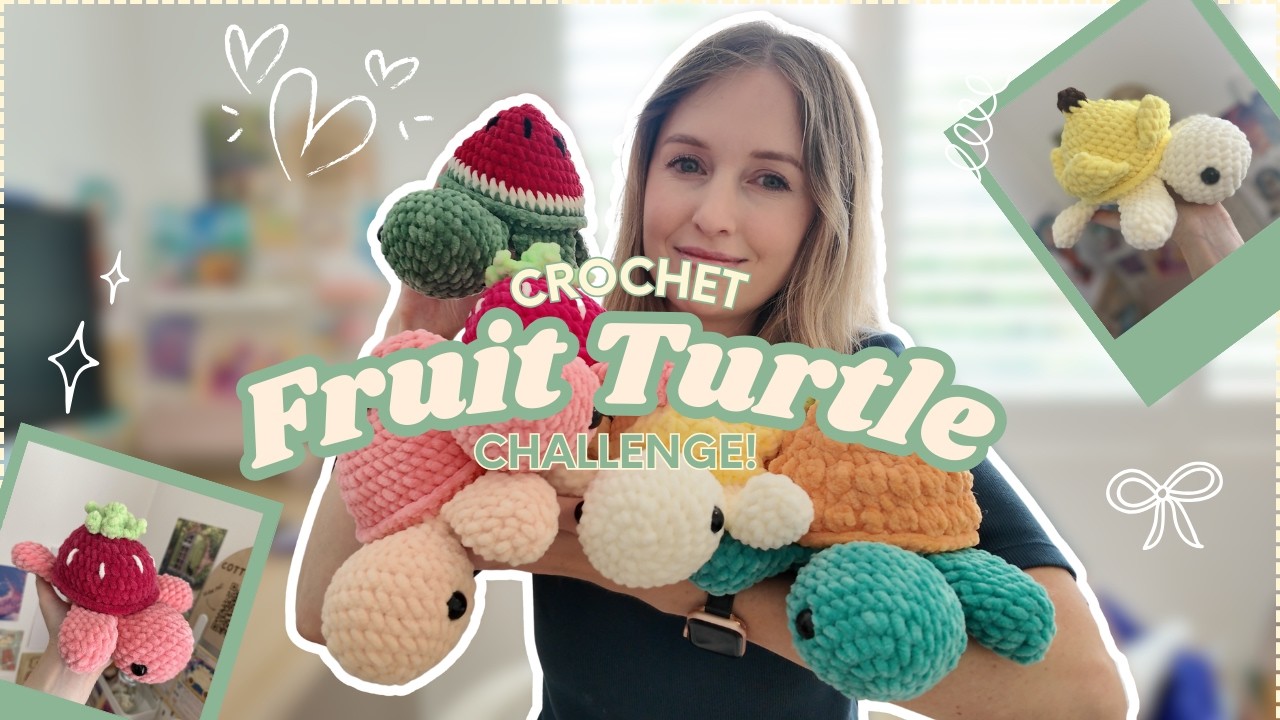 Crocheting ONLY fruit turtles! 🍓How many can I make!? The cutest crochet turtle plushie challenge!