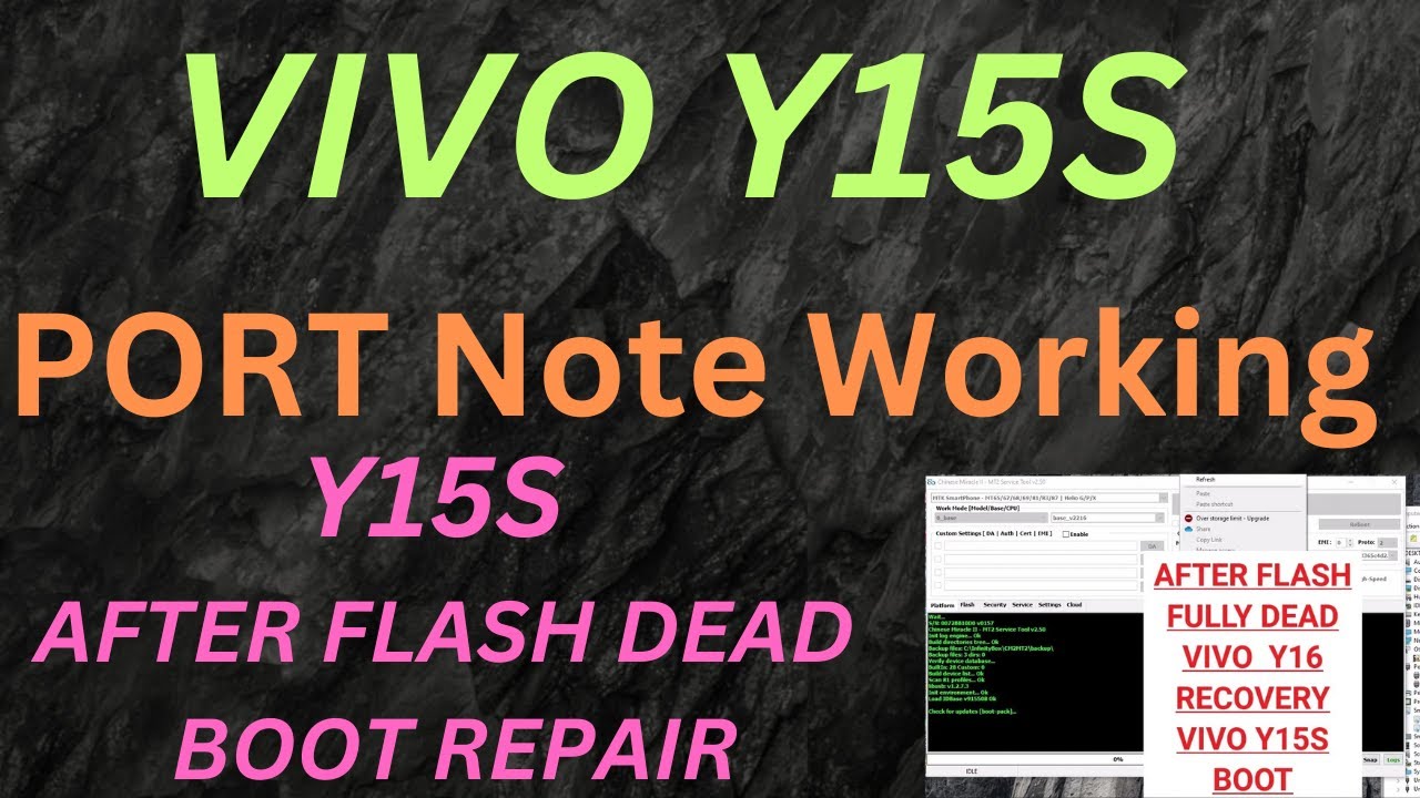 VIVO Y15S PORT Note Working Solution || Y15s After Flash Port Note Work| Y15s Dead boot Repair