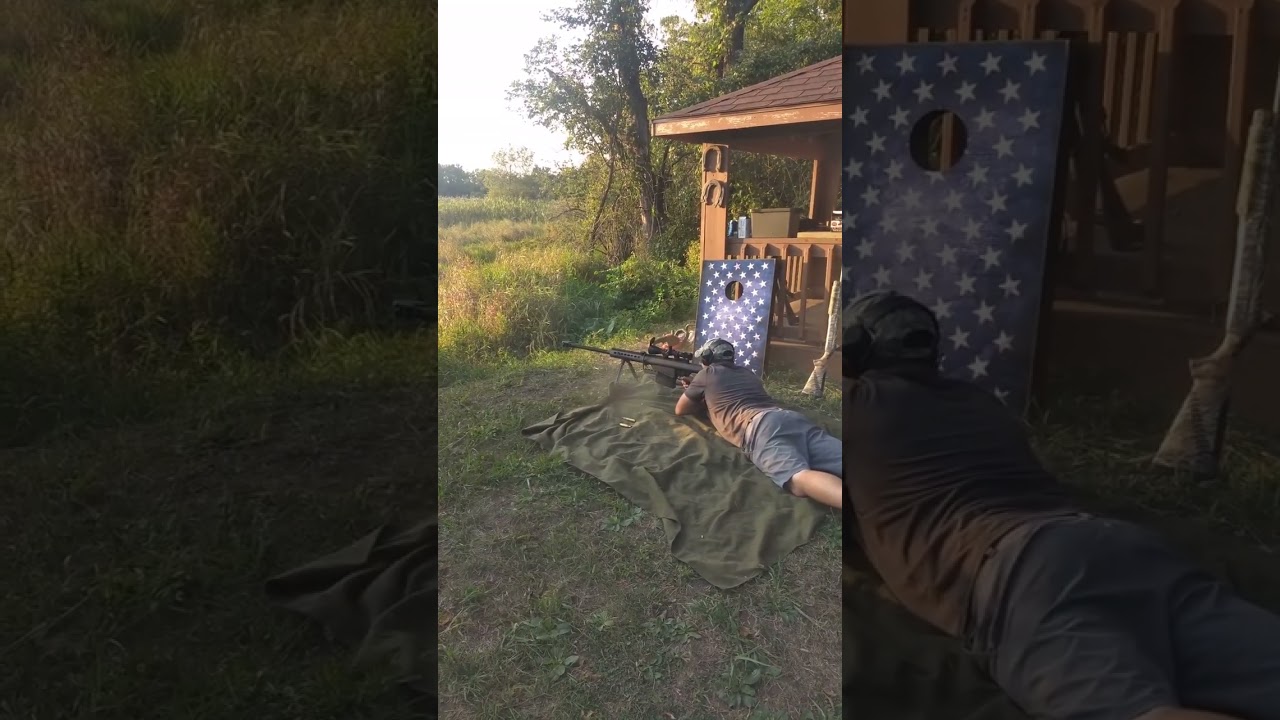 Shooting the 50 #farmlife #firepower #fun #range  #gun #guns #barrett
