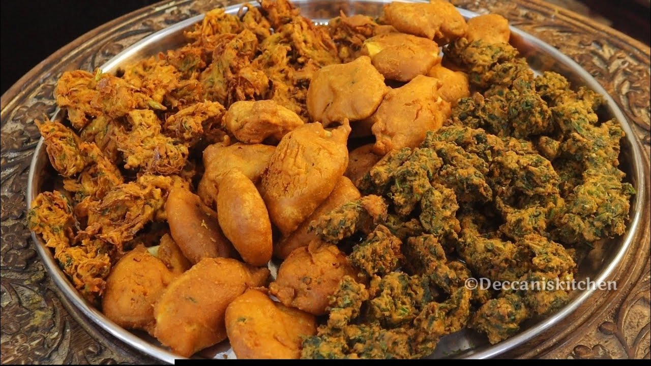  3 Types of crispy pakoda for iftar🌙l pyaz, aloo & palak bhajiya receipe/Bhajiya 