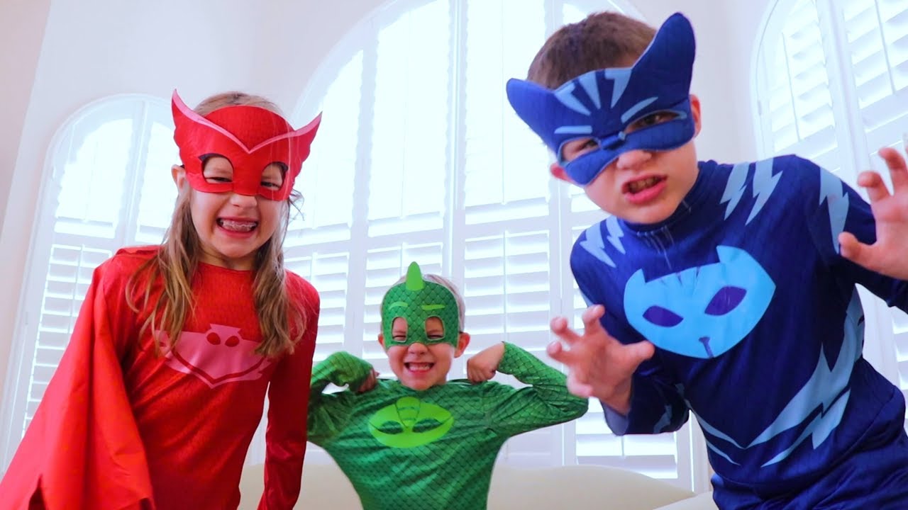 PJ Masks na vida real 🍨 PJ Masks vs. Ladr&atilde;o de Sorvetes 🌟 Desenhos Animados