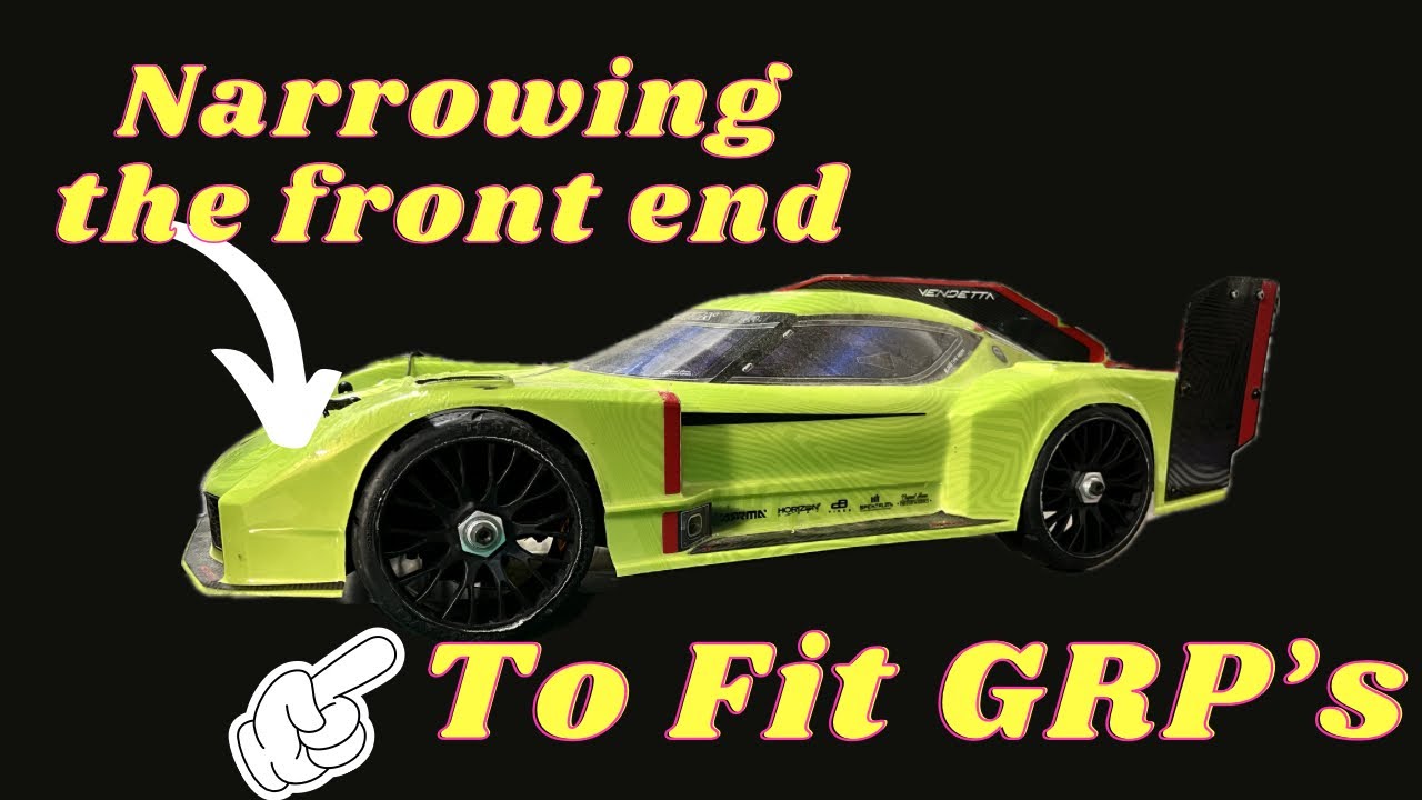 How to | Narrow your Vendetta Rc Car to fit GRP tires! And use Arrma 17 mm hexes! stop Body rubbing!