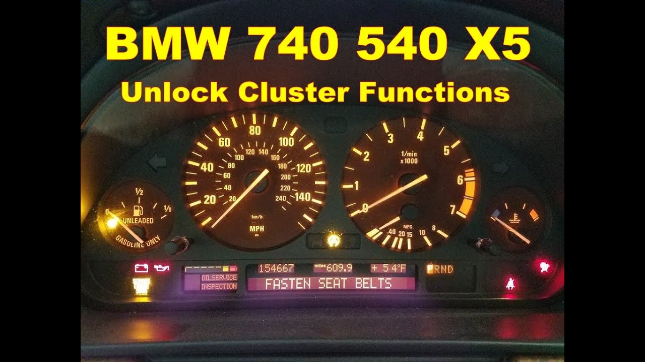 Тестовые функции разблокировки панели приборов BMW X5 740 540