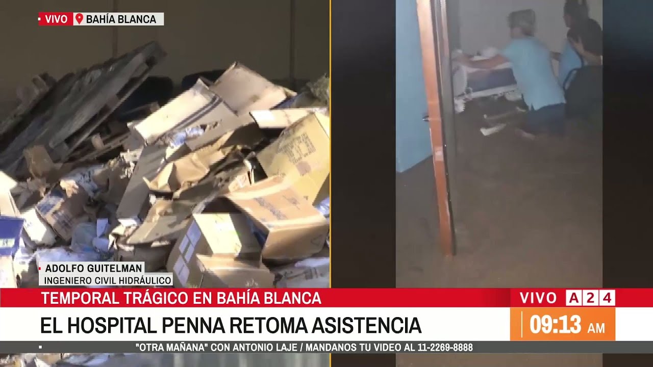 🔴 BAHÍA BLANCA: EL HOSPITAL PENNA DEVASTADO POR EL BARRO