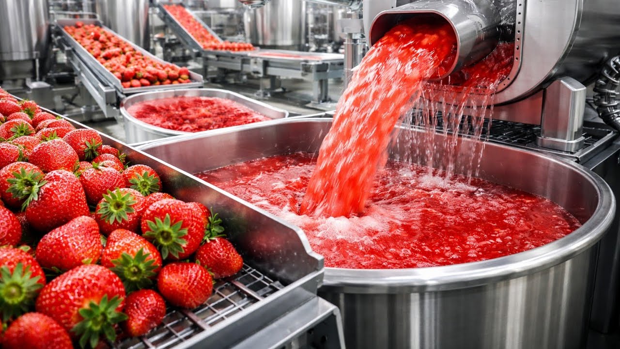 From Fresh Strawberries to Juice | Inside a Modern Processing Factory (2026)
