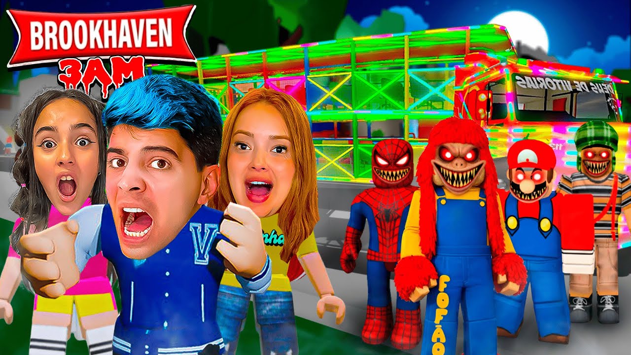 ENCONTRAMOS A CARRETA DA ALEGRIA ÀS 3 AM NO BROOKHAVEN E DEU MUITO RUIM!!