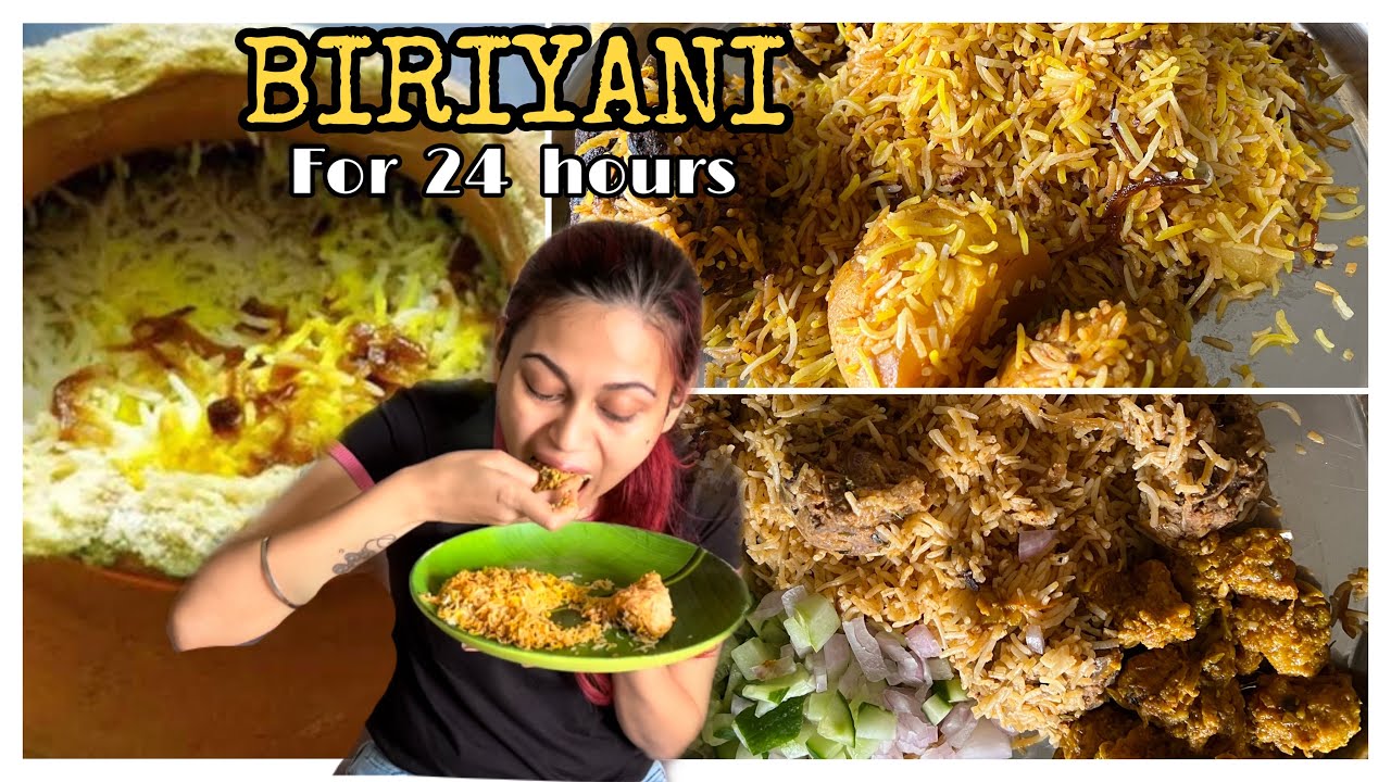 Eating only BIRIYANI for 24 hours 🍛 | 24 hours food challenge 🤤