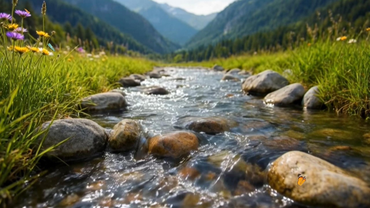 Relaxing Piano with River Sounds for Deep Sleep & Stress Relief