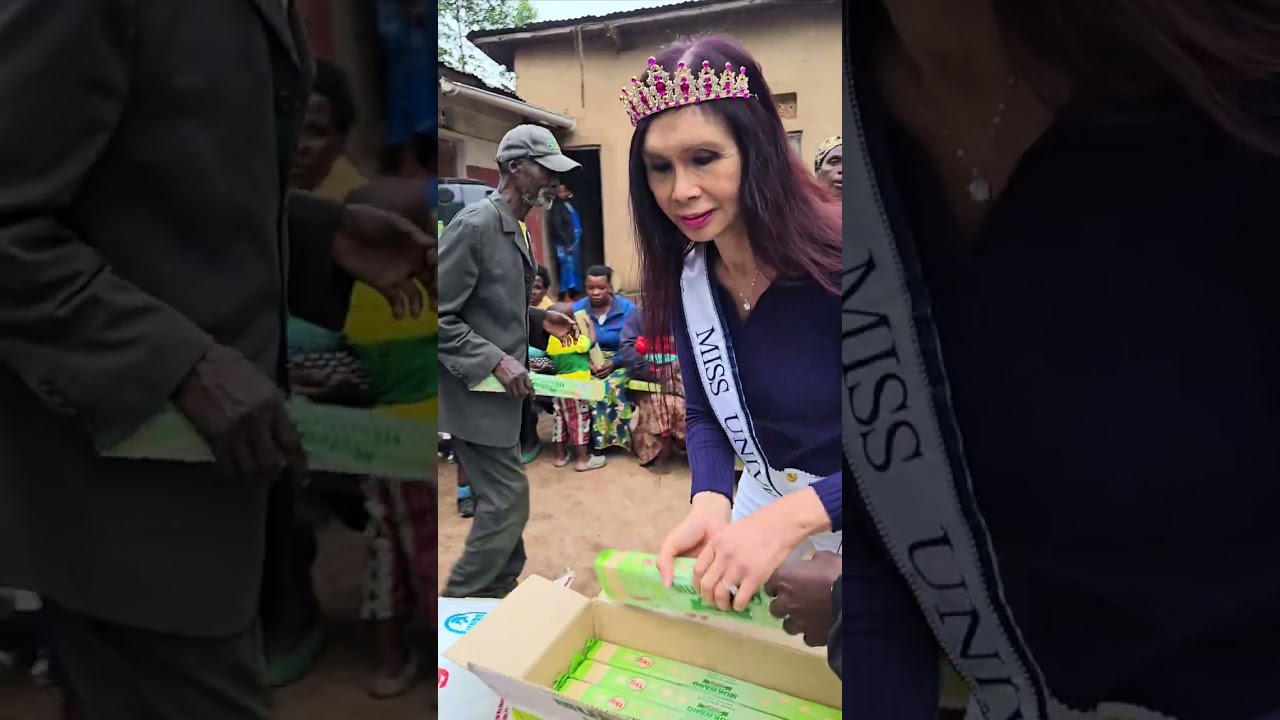 Miss Universe was helping out the poorest people in Rubanda Uganda