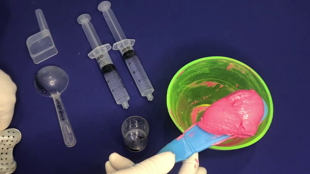 Impresión con alginato paciente desdentado (simulador)  #alginato #odontología  #materialesdentales