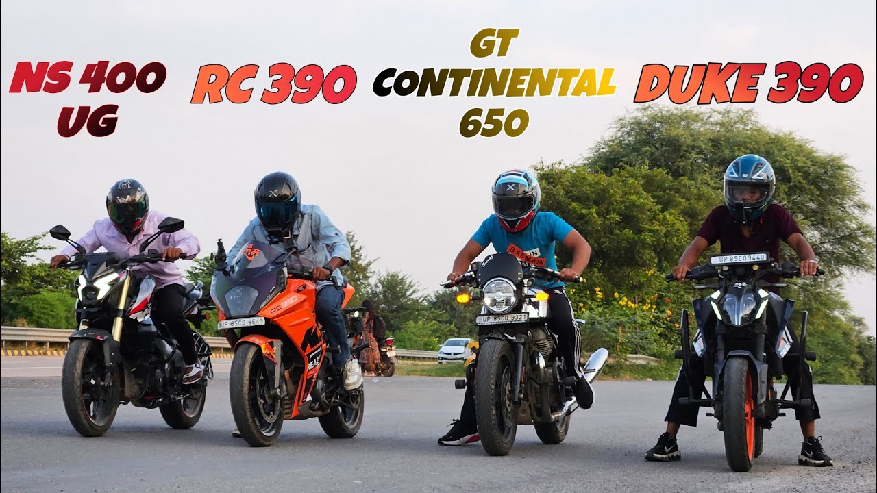 BAJAJ PULSAR NS400Z 2025 VS KTM RC390 VS GT CONTINENTAL 650 VS KTM DUKE 390 || DRAGRACE 