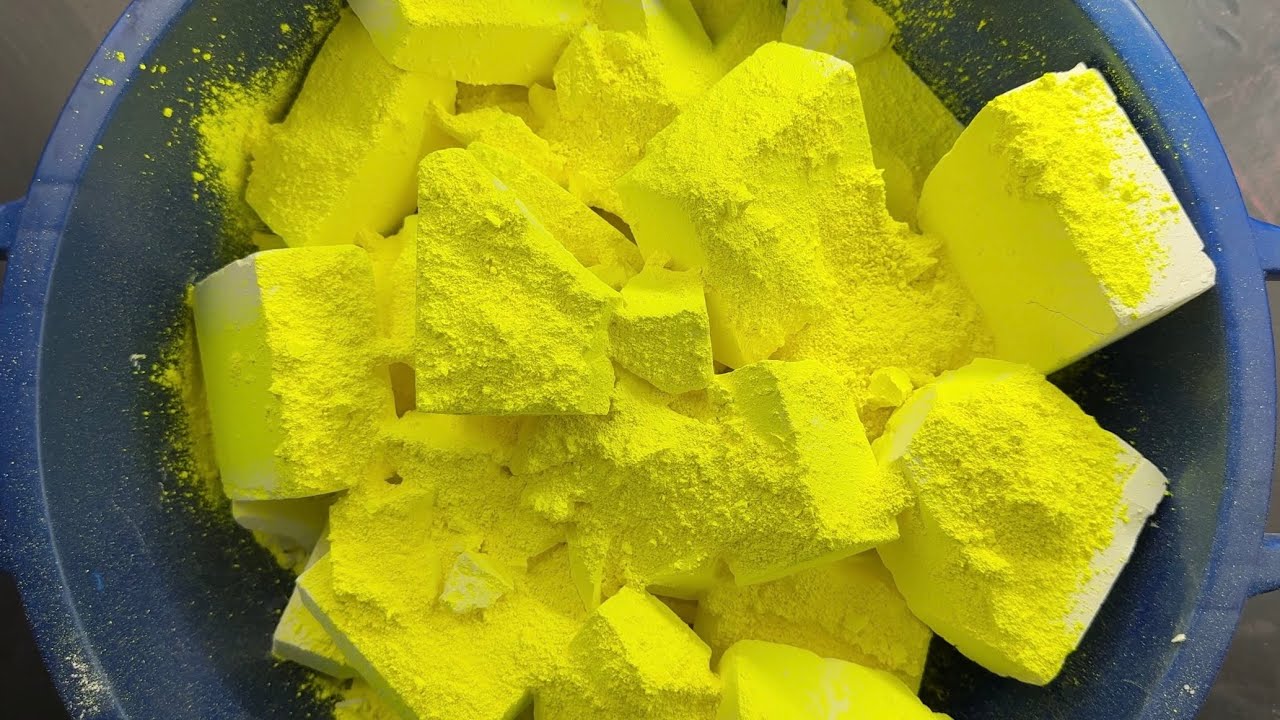 Bucket of BUTTERY Chalk under Neon Powder