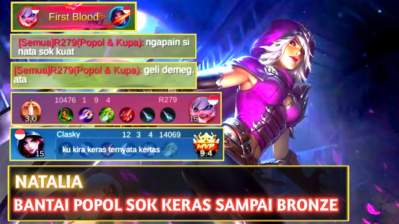 Natalia Basmi Popol Sok Keras , Auto Lock Sampai Bronze  | Build Tersakit Natalia 2021
