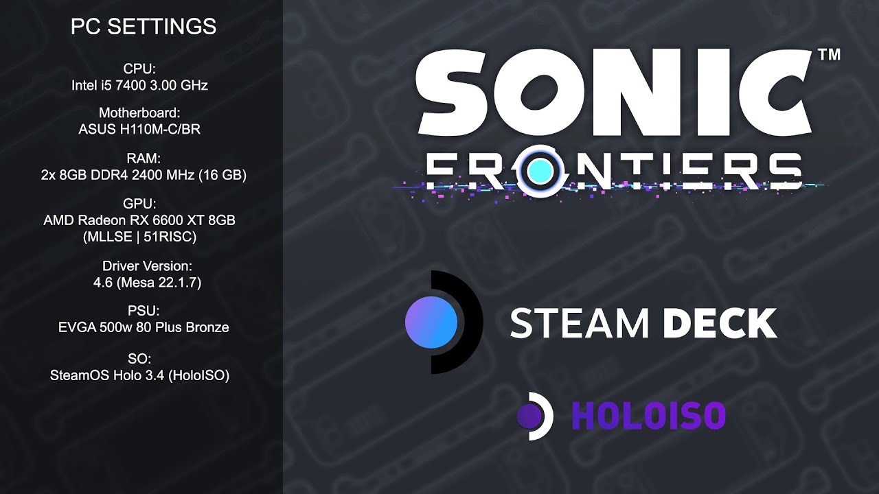 Sonic Frontiers - Steam OS 3.4 (HoloISO) || RX 6600 XT || i5 7400  || 16 GB RAM