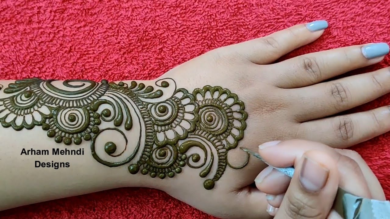 New Beautiful Arabic Mehndi Design || Easy Mehndi Design for Back Hand || Arham Mehndi Designs