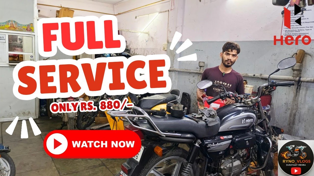 Hero splendor plus full service || hero authorised service center || All details #ryno_vlogss