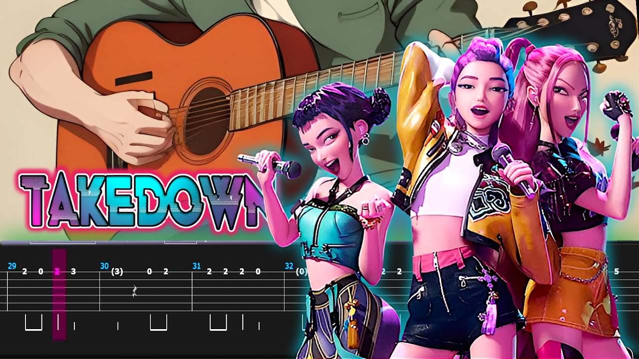 “Takedown”  TWICE  KPop Demon Hunters en GUITARRA Tutorial TAB
