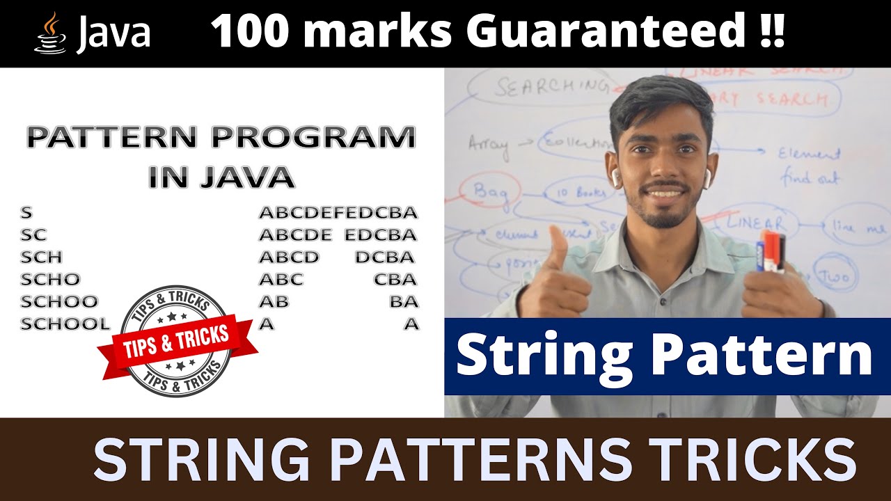 Patterns in Java String | Patterns in Java | ICSE computer | looping in Java  ICSE Patterns in java