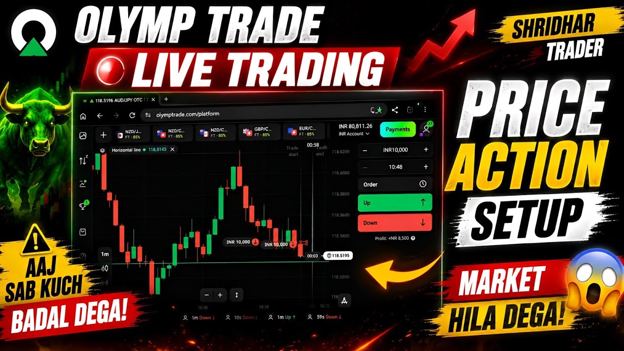 🔥 Olymp Trade Live Trading | Ye Price Action Setup Aaj Market Hila Dega! | Shridhar Trader