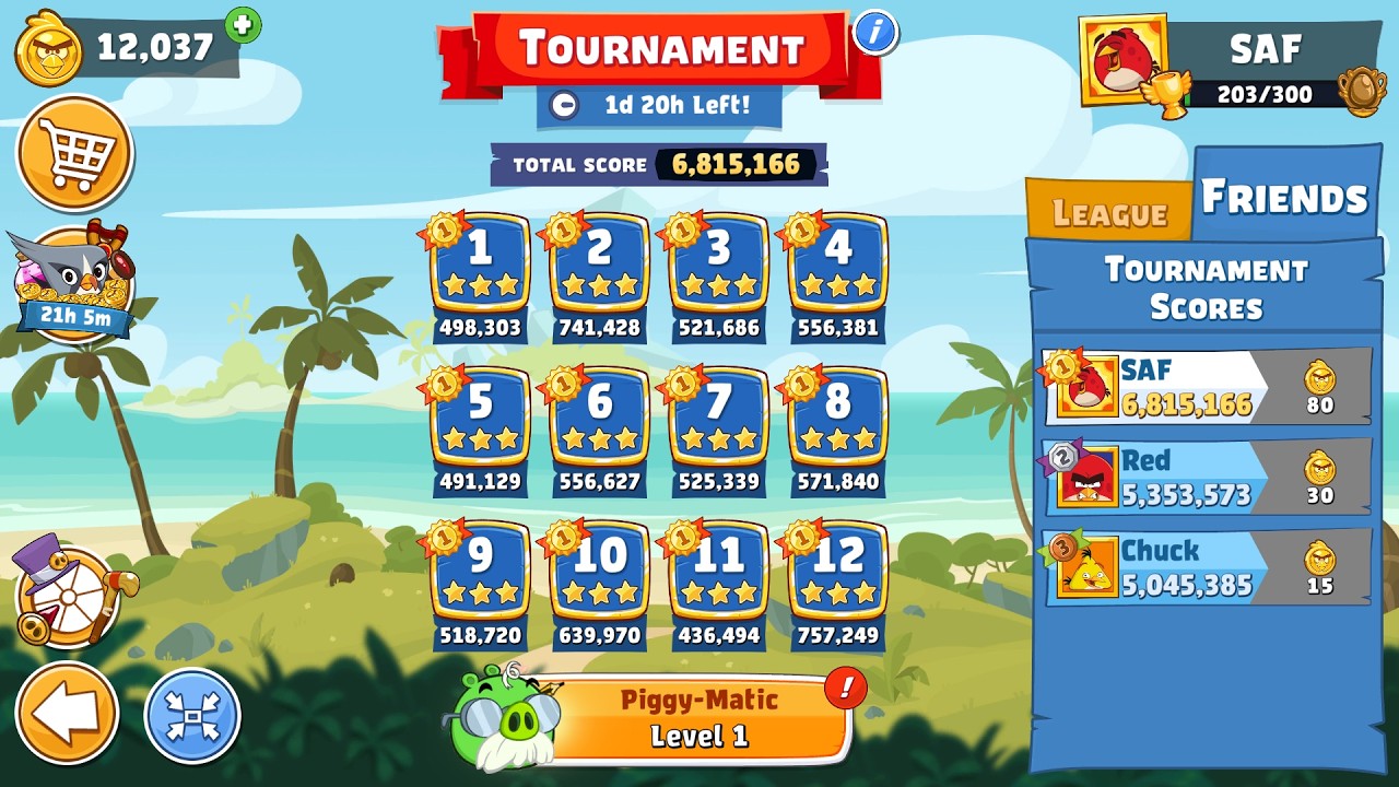 Angry Birds Friends. Tournament (25.07.2026). All levels 3 stars. Passage from Sergey Fetisov