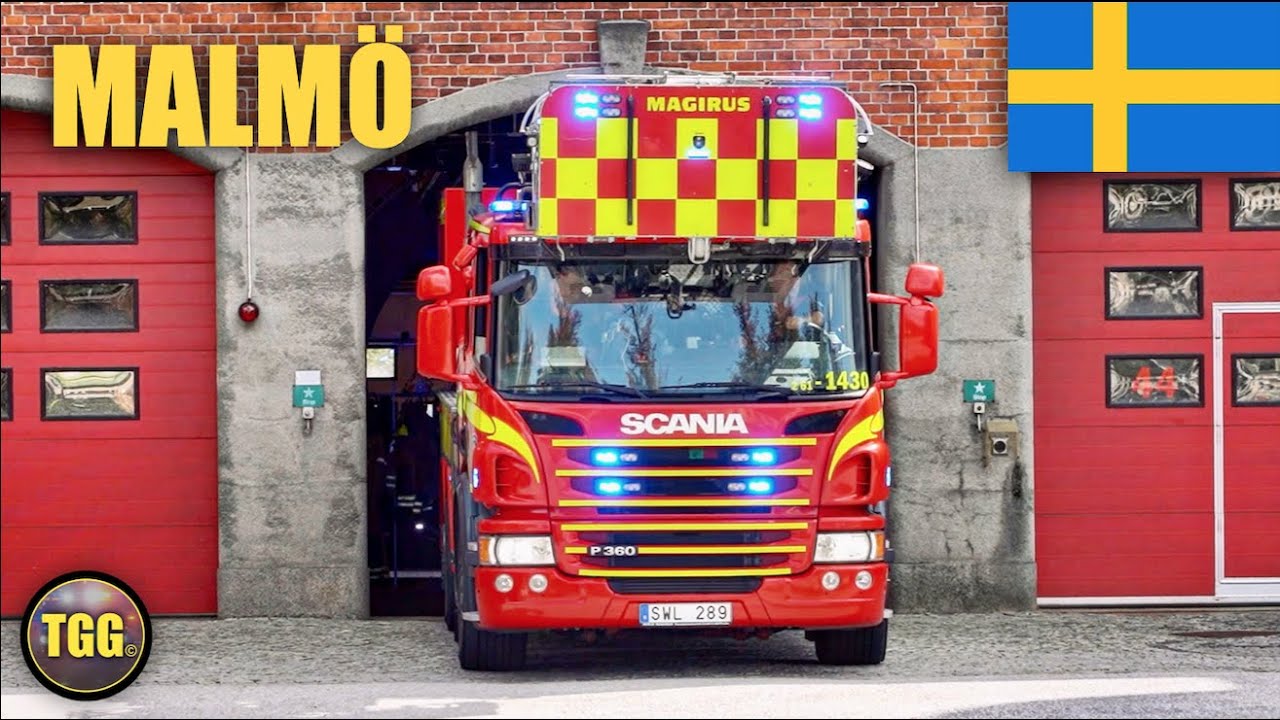 [Malmö] Swedish Fire Trucks Responding & Station Tour! - Räddningstjänsten Syd