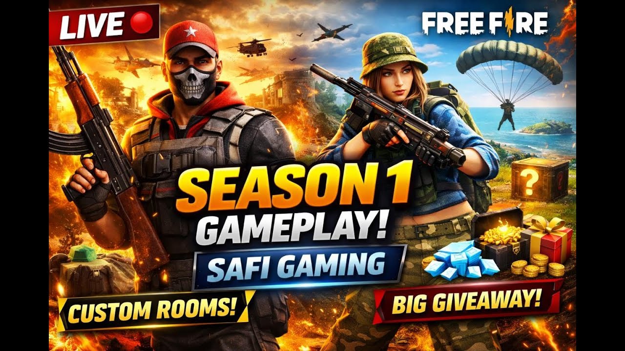 🔴 LIVE FREE FIRE | SAFI GAMING | CUSTOM ROOM + GIVEAWAY | PLAYING WITH SUBSCRIBERS