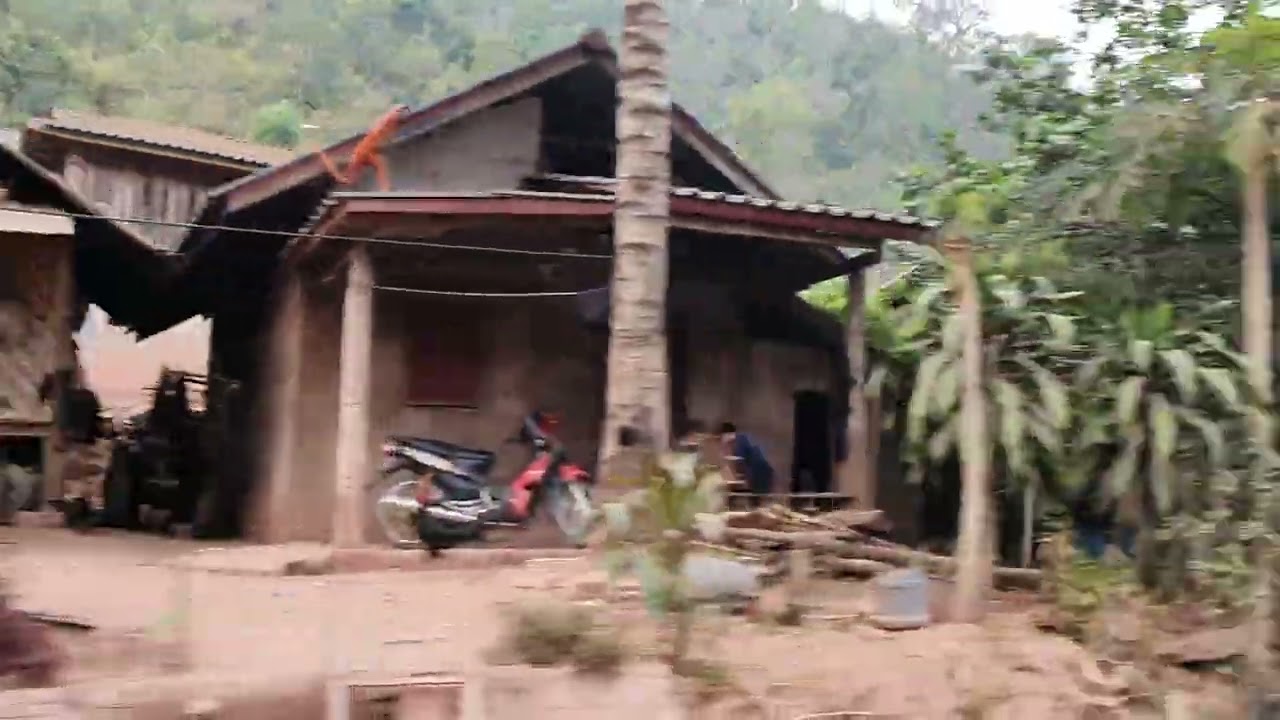 Driving through a rural village in Northern Lao. (2) March 2023. #travel #village #laos #ruralasia