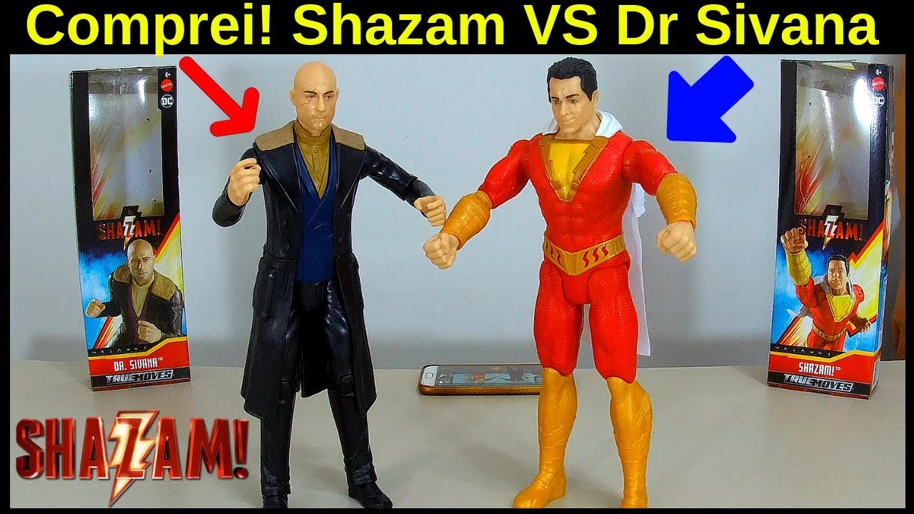 Bonecos Shazam e Dr Sivana Mattel 30cm - DC comics