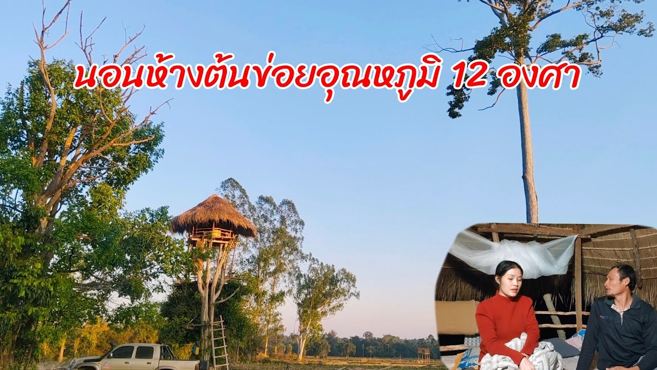 มานอนห้างต้นข่อย กับบรรยากาศหนาวเย็น อุณหภูมิ 12 องศา ช้างมาไม่รู้ตัว #camping on tree  11/01/69