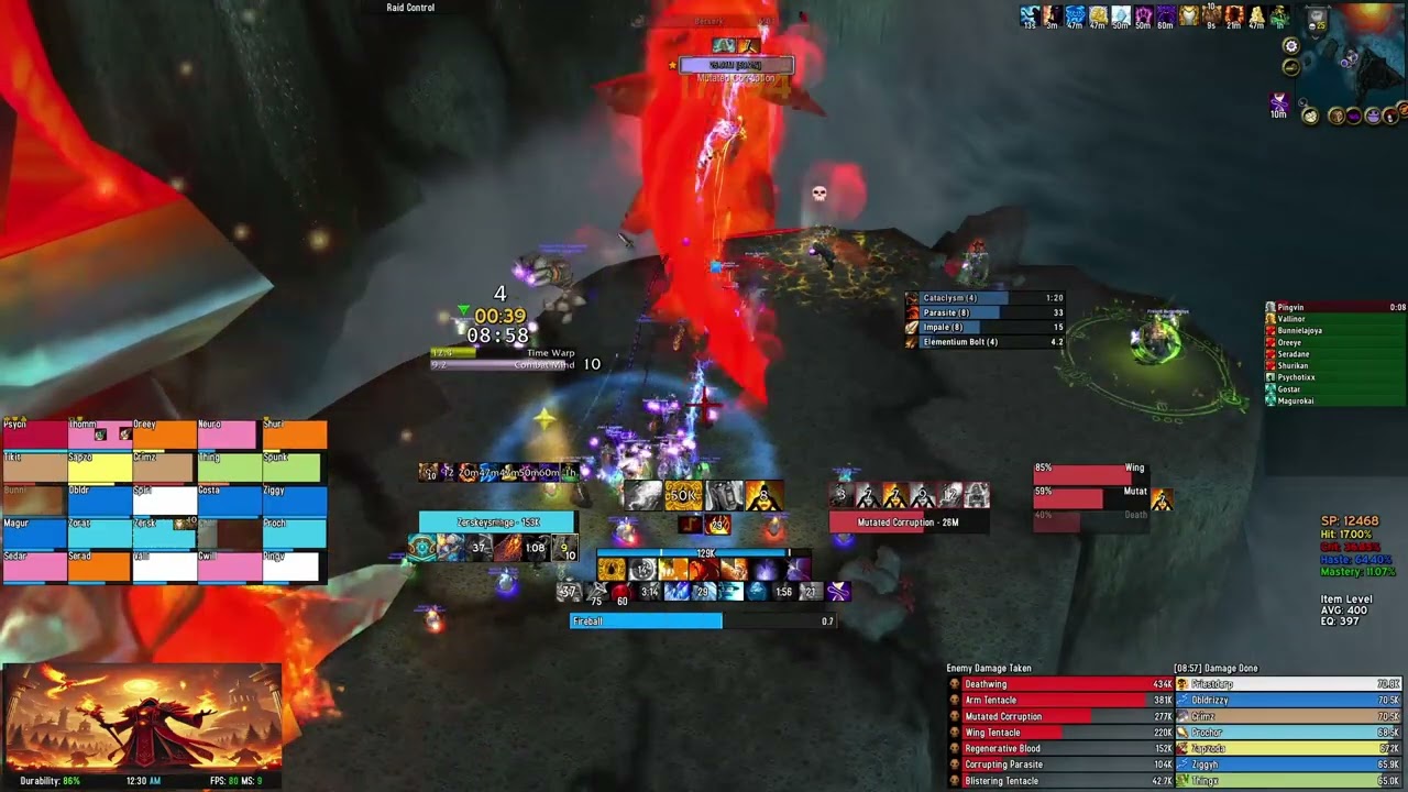 WoW Cataclysm Classic - Dragon Soul Heroic Madness of Deathwing 25M - Fire Mage POV