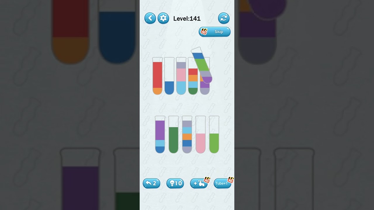 water sort puzzle game level 141 Numpuz all new level Android iOS games funny gaming