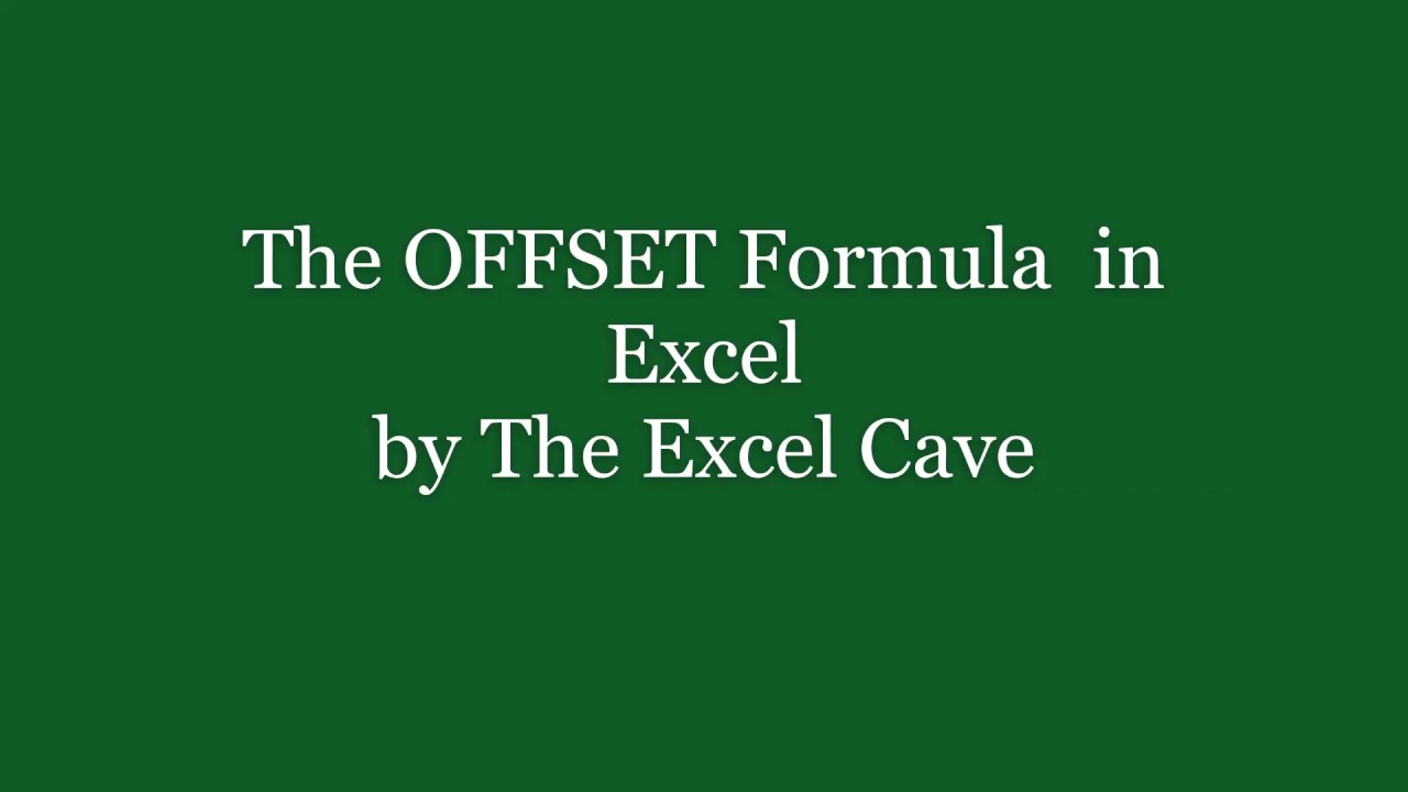 OFFSET Function in Excel
