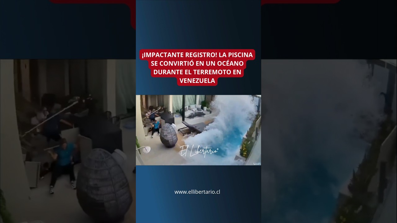 &iexcl;IMPACTANTE REGISTRO! LA PISCINA SE CONVIRTI&Oacute; EN UN OC&Eacute;ANO DURANTE EL TERREMOTO EN VENEZUELA 🌊😱