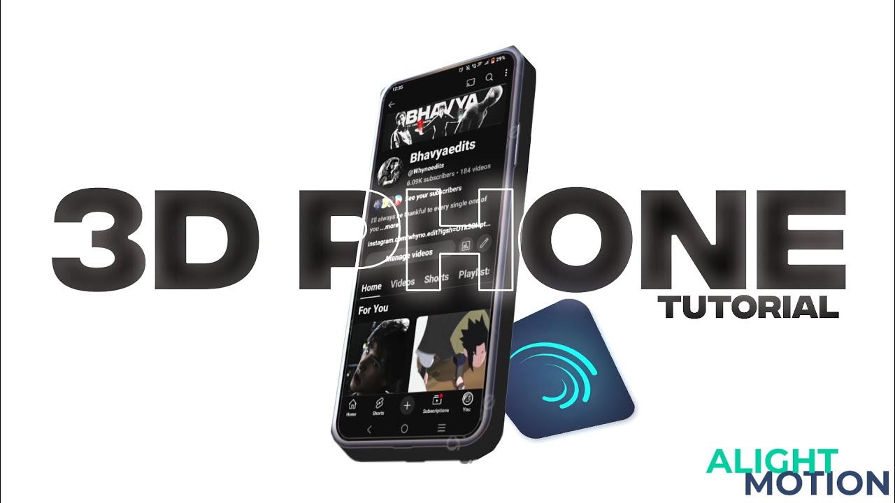 Alight Motion Basics - 3D Mobile Phone | Object | Easy Tutorial - Simple | Free Preset !