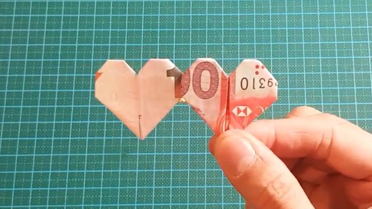 情人節摺紙（二）【心連心】Origami heart to heart